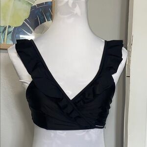AERIE ruffle wrap triangle bikini top NWT